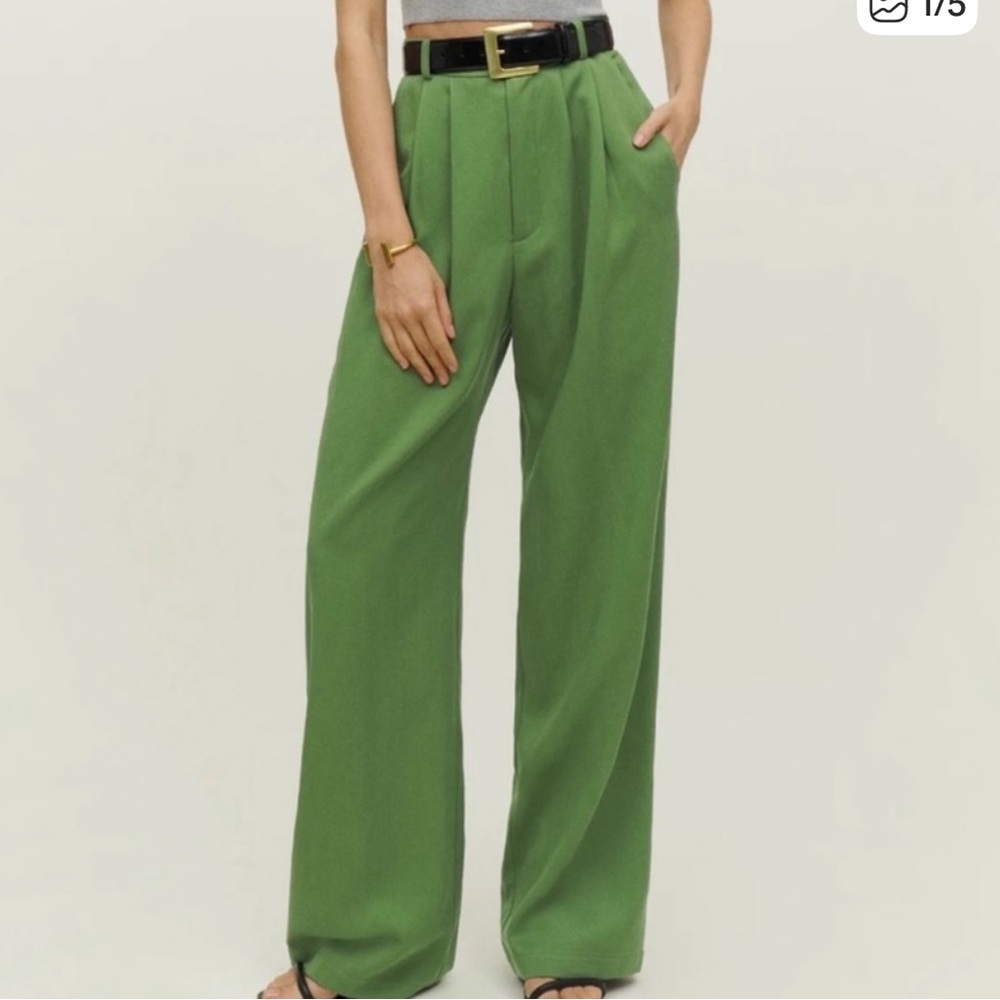 Reformation Women’s Green Mason Trousers